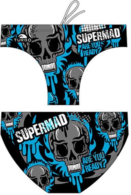 Turbo Supermad Zwemslip Blauw,Zwart S Man
