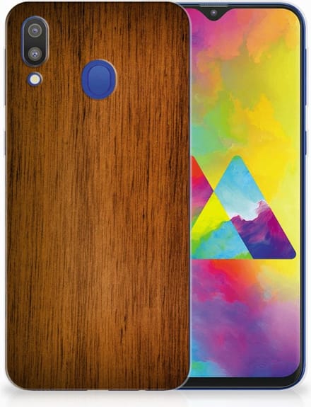 Samsung Galaxy M20 (Power) Bumper Hoesje Donker Hout