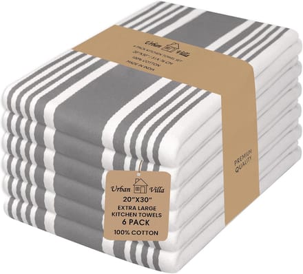 Keukenhanddoeken Katoen 100% Strepen Set van 6 - Zeer Absorberend