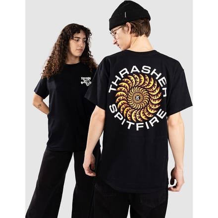 Thrasher X Spitfire Classic Swirl T-Shirt zwart