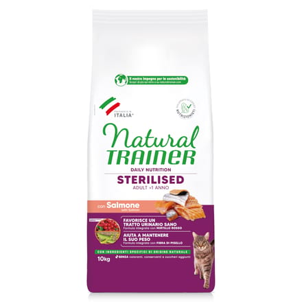 10 kg Sterilised Salmon Natural Trainer Droog kattenvoer