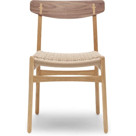 Carl Hansen & Søn CH23 stoel - eiken/ walnoot geolied - Notenhout - Vlecht natuur