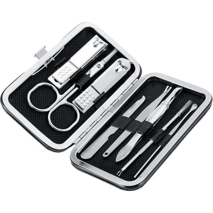 8 Stuks Roestvrij Staal Nagelschaar Knipper Set Vingernagel Teennagel (Zwart) black