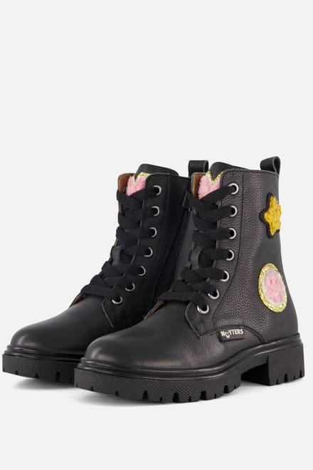 Muyters Veterboots zwart Leer - Maat 31 - Kinderschoenen