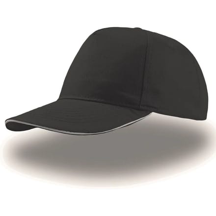 Atlantis Headwear Start Five Sandwich Cap AT500 - Black/White - One size