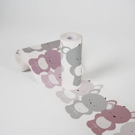 LIEVE BEERTJES BEHANGRAND | Zelfklevend - roze grijs - A.S. Création Lovely Kids