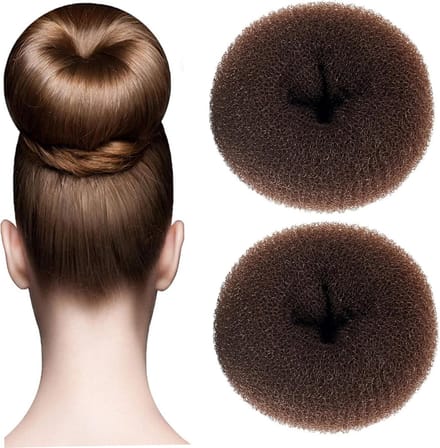Haarknot Maker - Haar Donuts - Snel Kapsels Maken - Zachte Spons Basis - 10 cm Doorsnede - Bruin