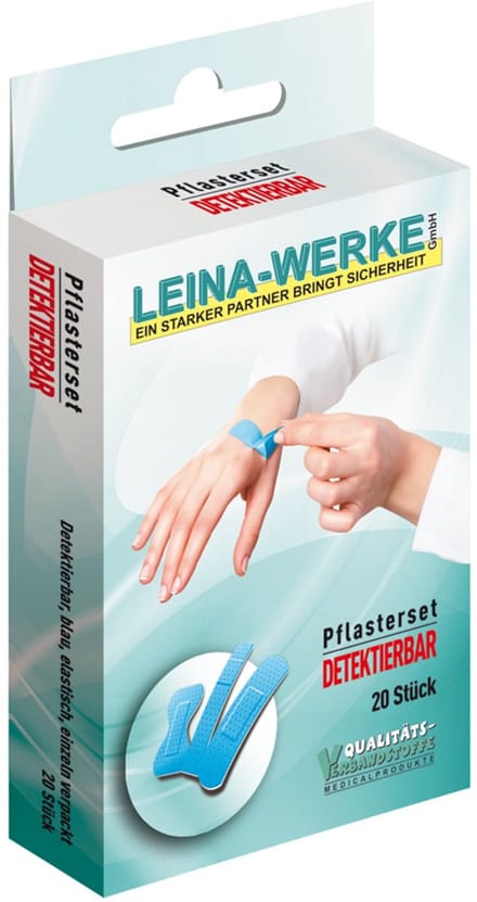 Leinapleisters detecteerbaar set, 20 stuks, blauw