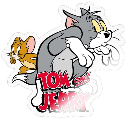 Tom En Jerry Op Fluwelen Poten Sticker Maat S (max. 10 x 10cm)