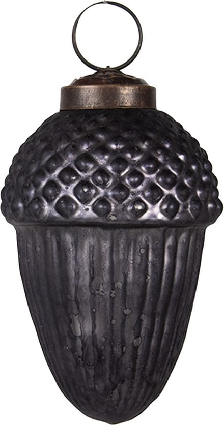 Clayre & Eef Kerstbal Overig Ø 5x9 cm Grijs Glas Kerstballen