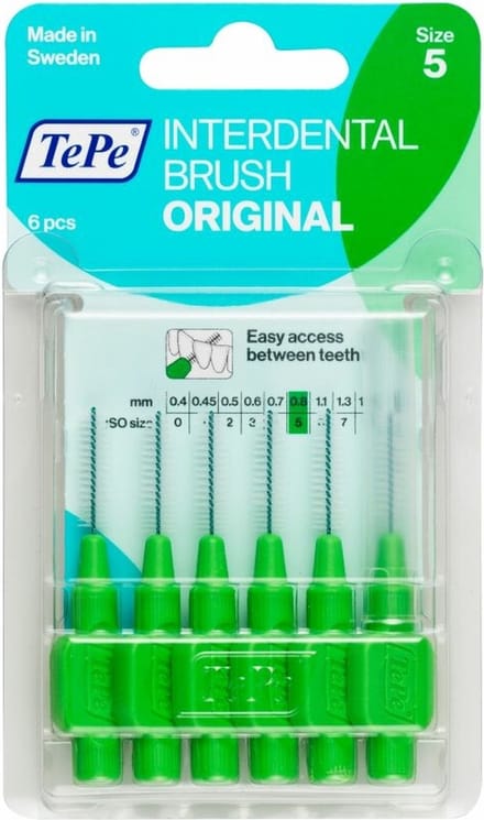 6x TePe Ragers 0,8 mm Groen blister à 6 stuks