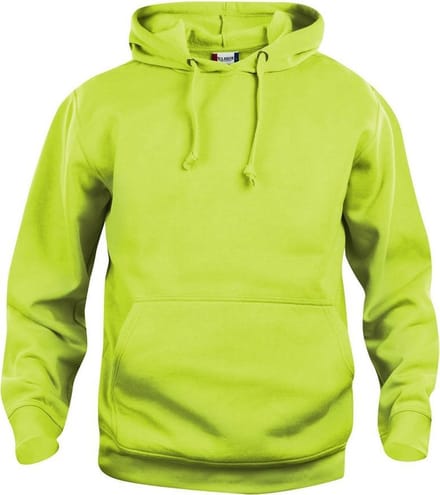 Basic hoody signaalgroen l