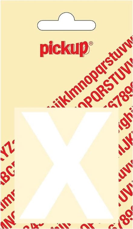 Pickup plakletter Helvetica 60 mm - wit X