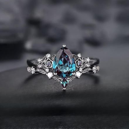 Modieuze Blauwe Bloem Ringen Set, Gepersonaliseerde Gelaagde Ring voor Dames, Lichte Luxe High-End Ring, Niche Ontwerp Veelzijdig Accessoire 10 blauw