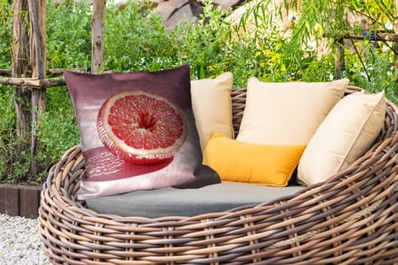 Sierkussen Buiten - Grapefruit - Roze - Disco - Shiny - 60x60 cm - Weerbestendig