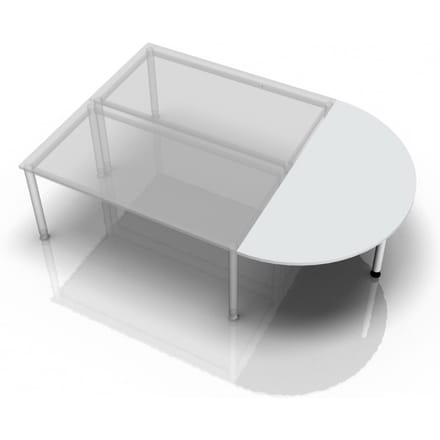 LA160 W - Connectie en montageplaten I Aanschuiftafel 160x80 Grijs