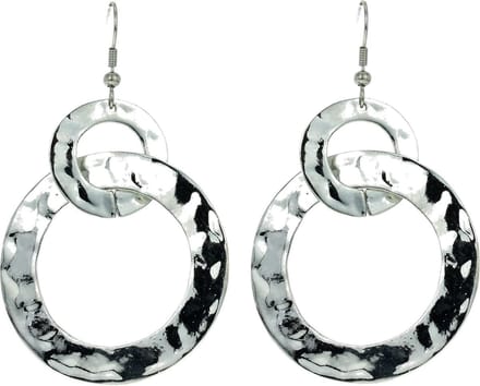 Behave - Ronde oorhangers zilverkleur met steentjes - Modeaccessoire