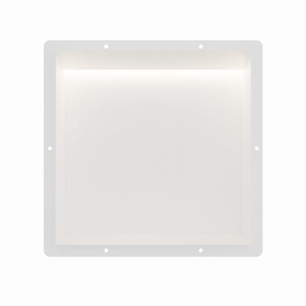 Mat wit RVS Inbouwnis 30x30x7cm met tegelflens en RGB verlichting