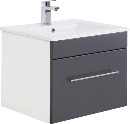 Wastafelkast Ivar Antraciet - Wit - Breedte 61.5 cm - Hoogte 49.7 cm - Diepte 46.5 cm