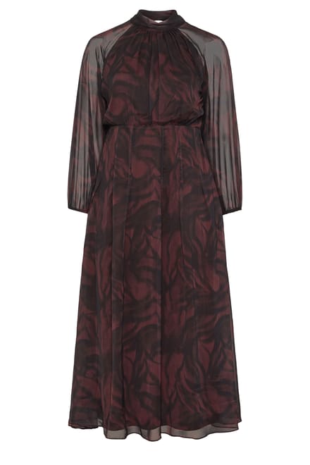 Yours London Bruine Jurk Met Zebraprint En Strik Op De Rug Size 38