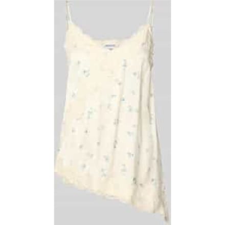 Blousetop van viscose met kanten afwerking