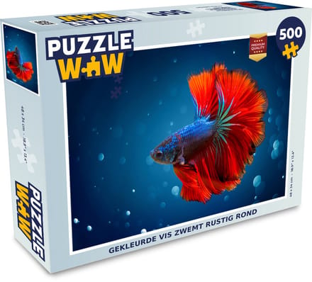 Puzzel Vis - Water - Rood - Legpuzzel - Puzzel 500 stukjes