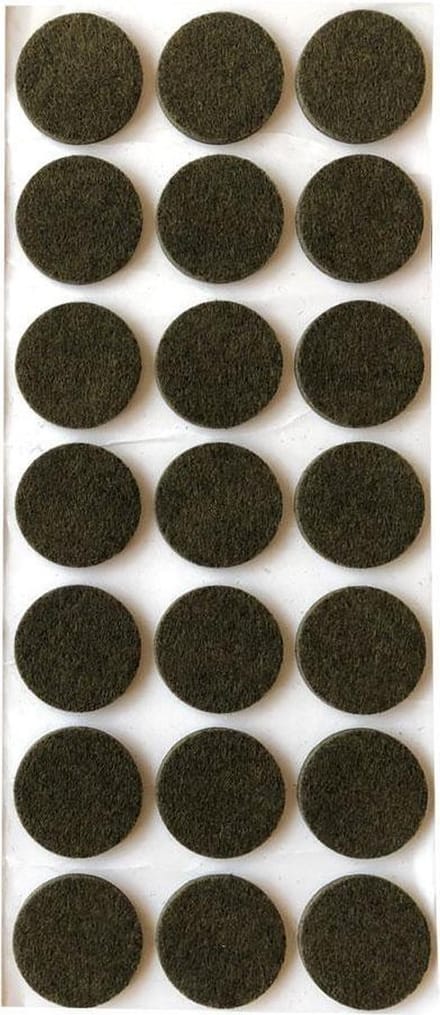 FLE - Plakvilt bruin rond Ø 3 cm en hoogte 0,35 cm van vilt - 21 stuks