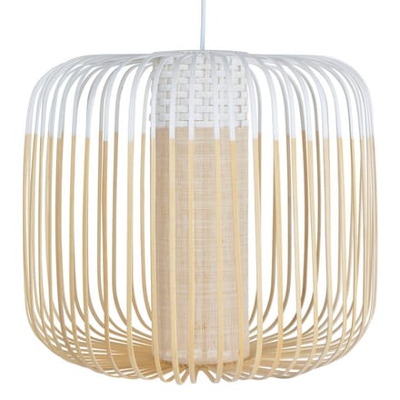 Forestier hanglamp Bamboo M hanglamp, Ø 45 cm, wit