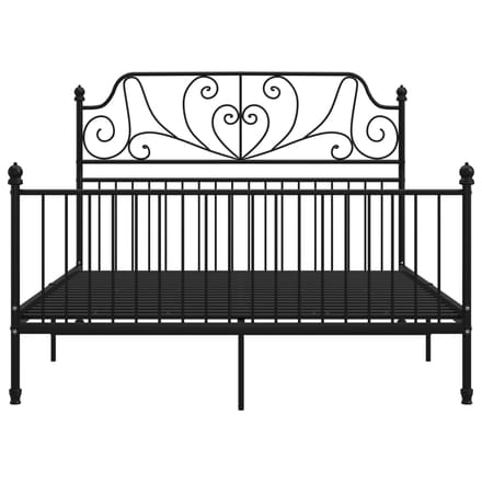 vidaXL - Bedframe - metaal - zwart - 160x200 - cm