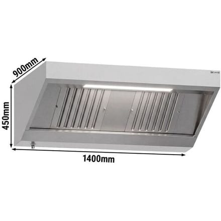GGM Gastro Wandhaube - 1400mm - mit Filter & Lampe