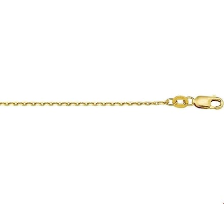 The Jewelry Collection 9 Krt. Ketting Anker 1,3 mm - 9 Karaats Geel