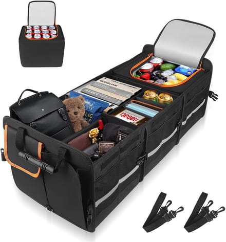 UrbanSelect Auto Organizer - Kofferbak Organizer - Incl. Koelvak - 6 Verstelbare Vakken - Anti-slip Onderzijde - 89 x 37 x 32cm
