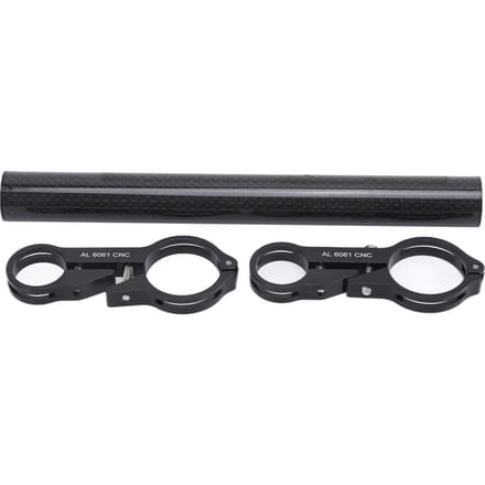 Rallonge de guidon de vélo 202 Double tige Fibre de carbone Multifonction Extension Support de lampe de vélo black