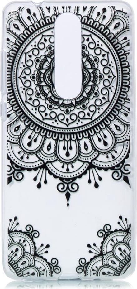 Shop4 - Nokia 5.1 (2018) Hoesje - Zachte Back Case Mandala Zwart