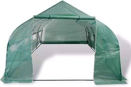 Draagbare Polytunnel Kas - Tuinkamer Kweekkas - Planten Beschermen - Stevig Stalen Frame - 18 m² - Groen