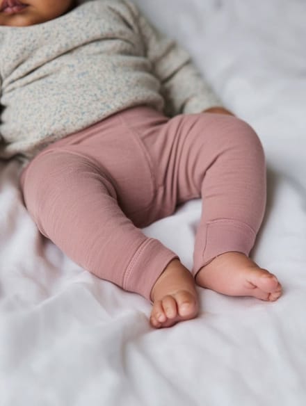Wollen Baby- kinderbroek - Merinowol - Misty Rose 50