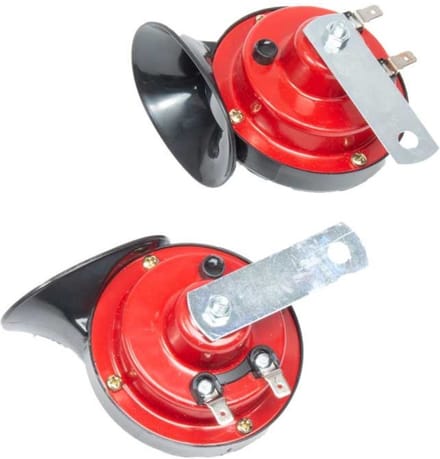 Topgear Tweetonige luchthoorn set - 60 dB - rood - 12V - 2 stuks
