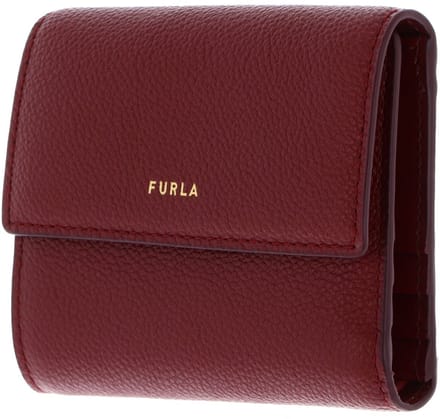 FURLA Leren portemonnee Vitello Night Goccia Compact Wallet CILIEGIA d donkerrood