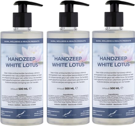 Handzeep White Lotus 500 ml - met gratis pompje - set van 3 stuks