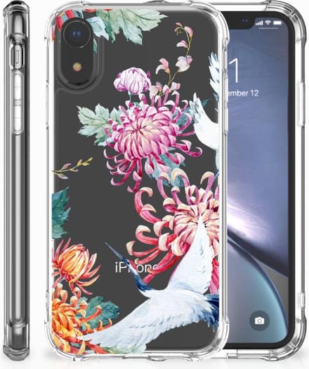 Apple iPhone Xr Case Anti-shock Bird Flowers