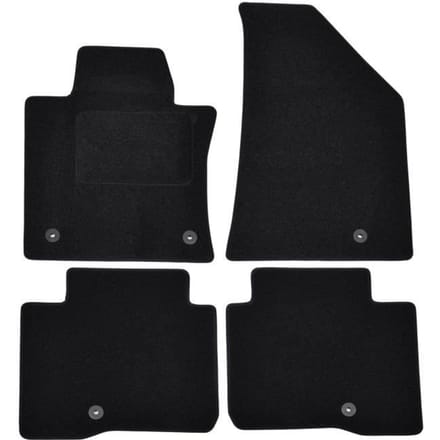 Tapis de sol - SsangYong - Korando - Velours noir - 4 pièces - Antidérapant et imperméable