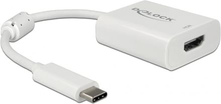 Premium USB-C naar HDMI adapter met DP Alt Mode (4K 60 Hz + HDR) / wit - 0,10 meter