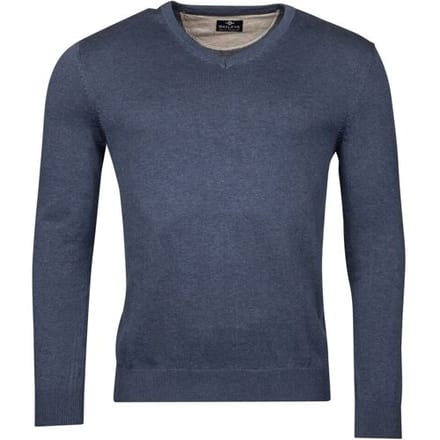 Baileys Trui V-Neck Pullover Single Knit Deep Denim Blue / male