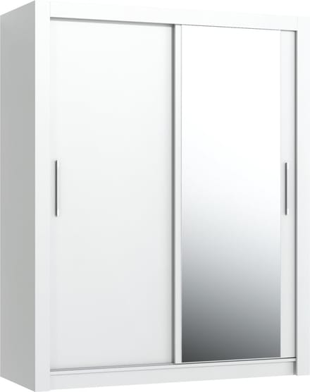 Promeubels - Kledingkast Miami - 120cm - Wit - met spiegel - Schuifdeur - Opbergkast