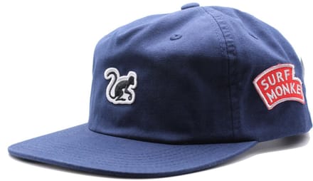 Surf Monkey 5-panel pet voor heren/dames - 100% biologisch katoen - One size (blauw)