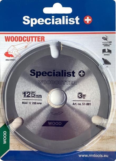 125x22,3mm zaagblad Universeel ,Carbide Getipt, voor slijptool