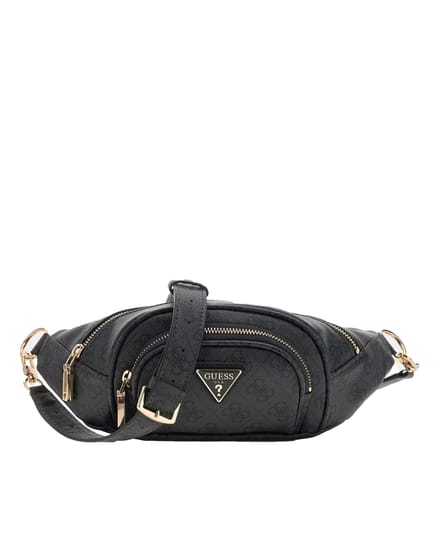 GUESS gordeltas schoudertas Latona Belt Bag Coal Logo donkergrijs