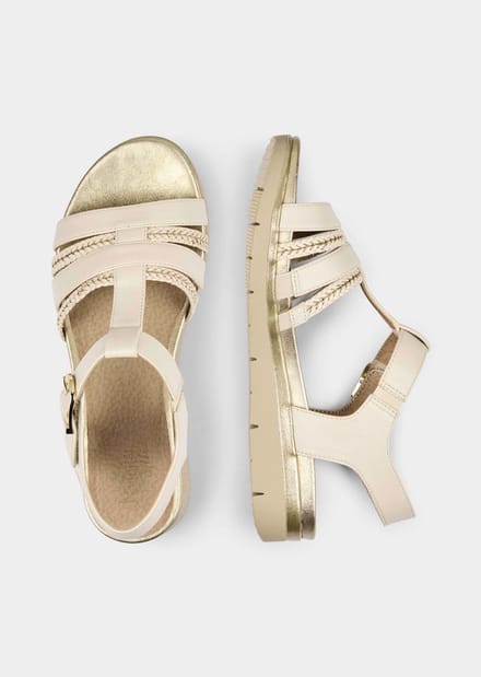 Sandalen met sleehak - beige - Gr. 42 van Goldner Fashion