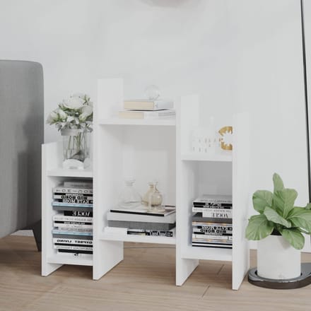 vidaXL - Bijzetkast - 60x26x60 - cm - bewerkt - hout - wit