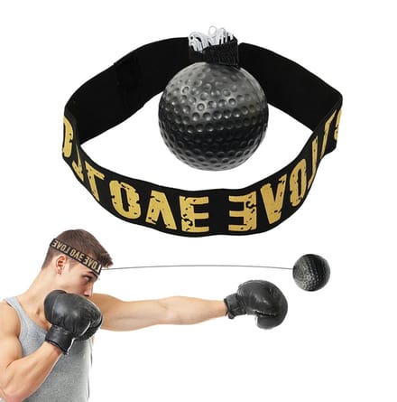 Boksbal Hoofdband - Reactiebal Training - Verbeter Coördinatie - Lichtgewicht Ontwerp - 50 gram - Zwart